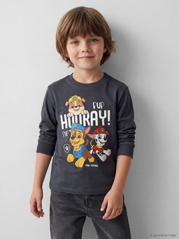 Paw Patrol Bask?l? Erkek ?ocuk Uzun Kollu Ti??rt