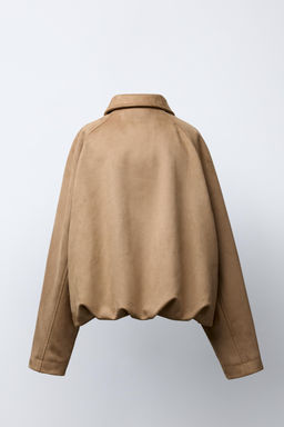 FAUX SUEDE BOMBER JACKET