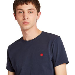 Футболка Timberland T-Shirt Dunstan River Jersey Crew Neck Slim темно-синяя  фото 5