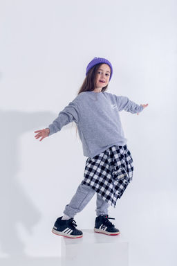 072 Детский костюм, серый меланж 3хнитка петля