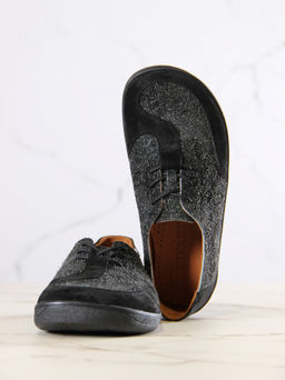 Босоногие туфли 188.natabl.Черный джангл+черная замша