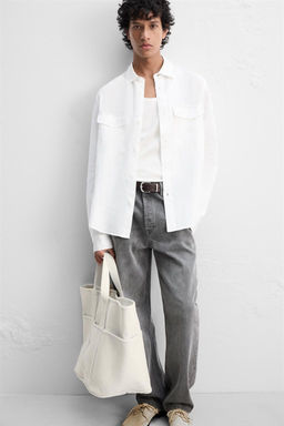100% LINEN OVERSHIRT - Zara фото 5