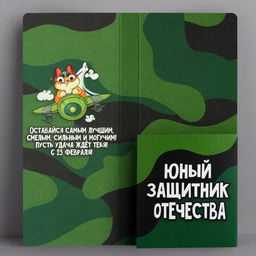 Цена за 5 шт. Открытка с местом для шоколадки «23 февраля: Самому смелому»