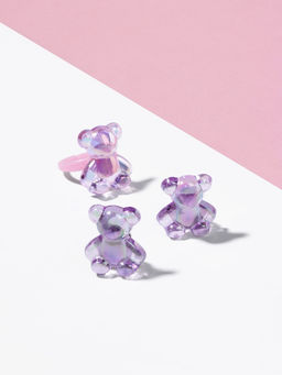 Набор детский «Выбражулька» 2 предмета: клипсы, кольцо, мишка, МИКС