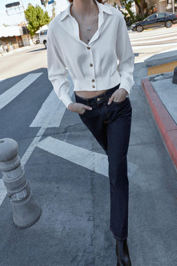 SHORT SHIRT WITH SHOULDER TABS - Zara фото 2