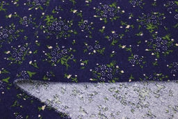 Теплый хлопок Мелкое соцветие на фиолетово-чернильном, СОРТ2, ш.1.45м, хлопок-100%, 160гр/м.кв - Купава фото 6