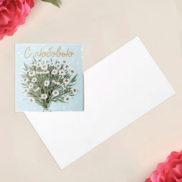 Цена за 20 шт. Открытка-мини С любовью, 7?7 см