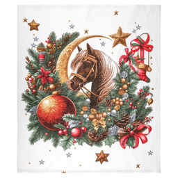 Салфетка хозяйственная 50х60см На коне, вафельное полотно, хлопок 100%, плотность 245г/м2, без упаковки, Символ 2026 года, Домашняя мода (Россия)