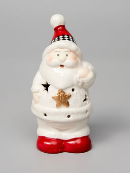 Светодиодная фигура «Дед мороз в свитере», 13.8×6×7 см, 1 LED, керамика, от батареек LR44×3, тёплый белый свет