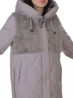 M-8800 GRAY/BEIGE Куртка зимняя стеганная женская (150 гр. холлофайбер)