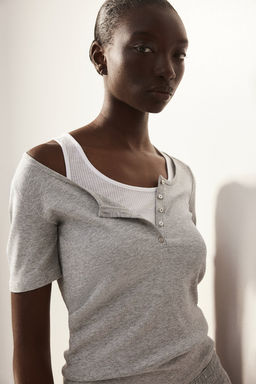 Camiseta de canale con cuello panadero - H&m фото 2