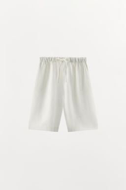 BERMUDA CORDONES LINO / Blanco - Zara фото 4