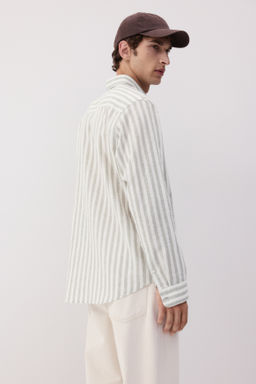 Camisa en mezcla de lino Regular Fit - H&m фото 8