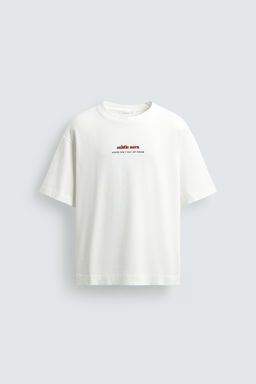 CAMISETA TEXTOS BORDADO ESTAMPADO / Blanco - Zara фото 7