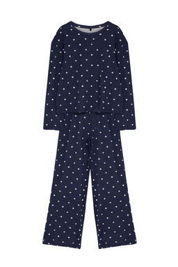 Trendyolmilla Beyaz %100 Pamuklu Puantiye ve Kalpli Orme Pijama Tak?m? THMAW25PT00039 фото 12