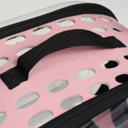 Переноска для животных прозрачная, 42*32*28 см, розовая - Пижон фото 6