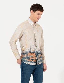 Bej Slim Fit Uzun Kollu G_mlek