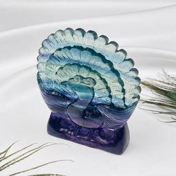 Фигурка резная "Павлин" из Флюорита