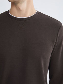 Bisiklet Yaka Uzun Kollu Erkek Sweatshirt