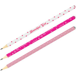 Карандаш ч/гр. MESHU "Sweet girl" HB, с ластиком (MS_58145) корпус ассорти