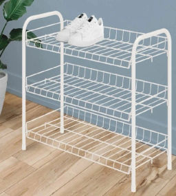 Этажерка для обуви 3 полки 460*280*525 матовый белый ЭТ4/МБ