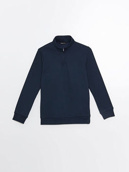 Dik Yaka Uzun Kollu Erkek Sweatshirt