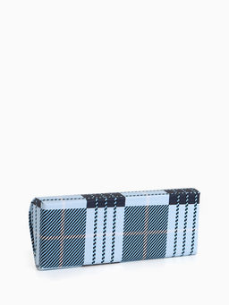 Футляр для очков на магните, в клетку, размер 16×6×3.3 см, голубой