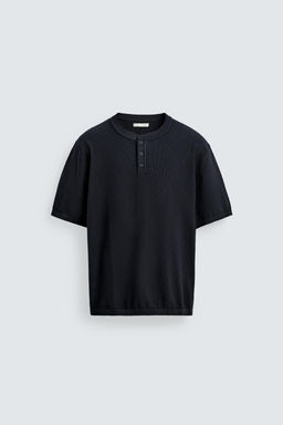 CAMISETA PUNTO CUELLO PANADERO / Marino oscuro - Zara фото 7