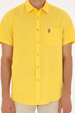 U. S. Polo Assn / Мужская желтая рубашка с коротким рукавом - U.s. polo assn фото 13