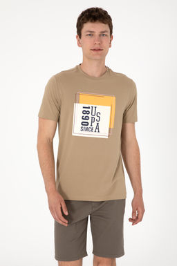 Erkek Regular Fit Bisiklet Yaka Haki Ti__rt Sepette S_rpriz _ndirim