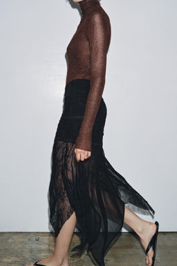 COMBINED GEORGETTE SKIRT - Zara фото 3