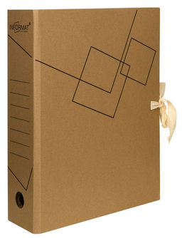 Короб архивный INFORMAT 75 мм А4 серый микрогофрокартон, 2 завязки, вместимость до 700 лис...
