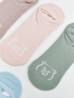 Ay? Teddy Bask?l? Kad?n Sneaker ?orap 5li