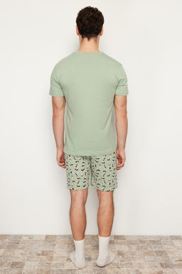 TRENDYOL MAN Indigo Regular Fit Kopek Desenli Orme Sortlu Pijama Tak?m? THMSS21PT0324 - Trendyolmilla фото 10