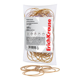АКЦИЯ Цена за 1 шт. Канцелярские резинки для денег ErichKrause диаметр 40 мм, 60 мм/длина 60 мм, 100 мм, натур.цвет (в пакете по 100г.)