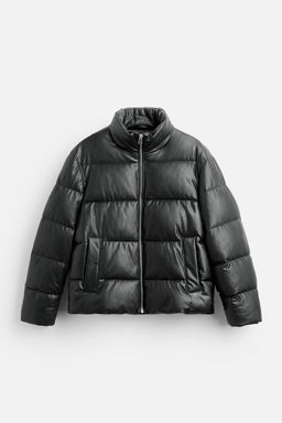 LEATHER EFFECT PUFFER JACKET - Zara фото 7