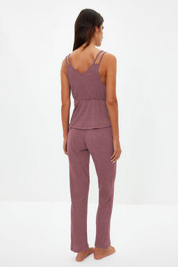 Trendyolmilla Antrasit Fitilli Ip Ask?l? Orme Pijama Tak?m? THMSS21PT0125 фото 27