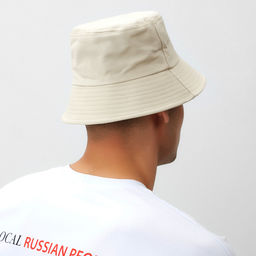 Панама MINAKU с надписями, бежевый, размер 56--58