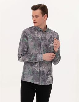 Gri Slim Fit Uzun Kollu G_mlek