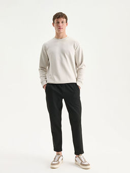 Bisiklet Yaka Nak??l? Erkek Sweatshirt