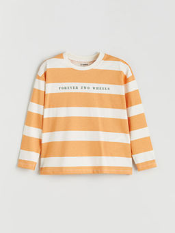 Bisiklet Yaka Yaz? Bask?l? Erkek ?ocuk Ti??rt