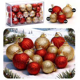 Набор новогодних украшений Красно-золотые мотивы - Снеговичок фото 2