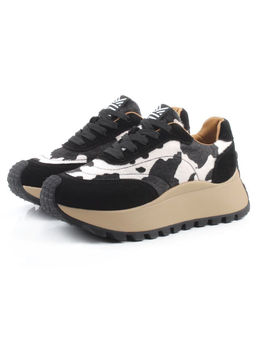 04-PDH362-3 BLACK Кроссовки демисезонные женские (натуральная замша, натуральная кожа)