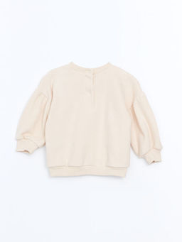 Bebe Yaka Uzun Kollu Nak??l? K?z Bebek Sweatshirt ve Tayt 2li Tak?m - Waikiki фото 3