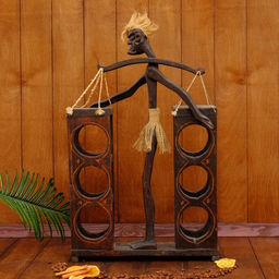 Подставка под бутылки «Абориген с коромыслом», 60×35×12 см