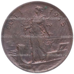 Монета 1 чентезимо 1915 года Италия