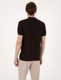 Kahverengi Slim Fit Polo Yaka Triko Ti__rt - Pierre cardin фото 5
