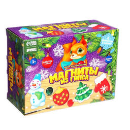 Магниты из гипса Новогоднее настроение (ёлка, варежка, ёлочная игрушка, снеговик) - Школа талантов фото 4