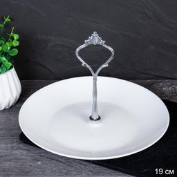 Ваза для фруктов 1-ярусная Евро белая 19 см / DPG-3/LYGP75/85/105 (White) /уп 12/ - ГалеонТрейд фото 2