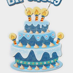 Украшение подвеска «С Днём Рождения», 42×26 см, голубое